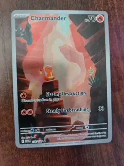 Pokemon Charmander 168/165 SV: Scarlet & Violet 151 Illustration Rare Holo 70HP - Image 1