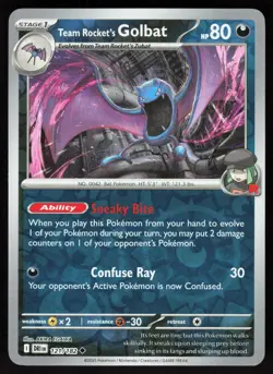 Team Rocket's Golbat 121/182 Uncommon Destined Rivals Pokemon Reverse Holo NM - Image 1