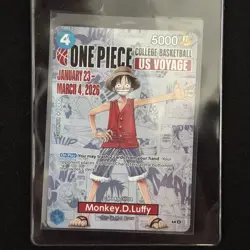 One Piece English College Basketball US Voyage P-055 Monkey D Luffy Promo LP - Image 1