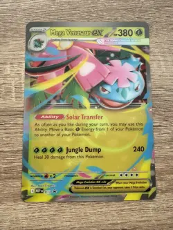 Mega Venusaur Ex MEP 013 Pokemon Card, Lenticular Jumbo Holo Promo 3D & Sticker - Image 4