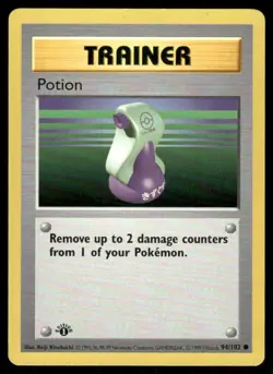 Pokemon Cards Potion 94/102 1st Edition Base Set Shadowless Common MP *7 - Image 1