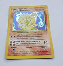 Pokemon WOTC TCG Ninetails 12/102 Holographic Card *Heavily Played* - Image 1