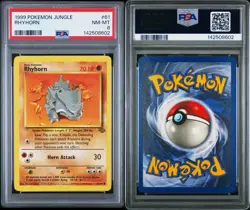 1999 Pokemon Jungle - RHYHORN #61 - PSA 8 - Near Mint/Mint: Fresh Grade! - Image 5