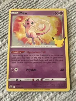 Pokemon TCG Mew 011/025 Celebrations Holo Rare - Image 1
