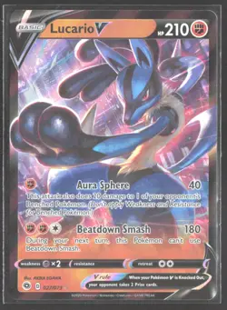 Lucario V Champion's Path #27/73 Holo Pokemon Ultra Rare - Image 1
