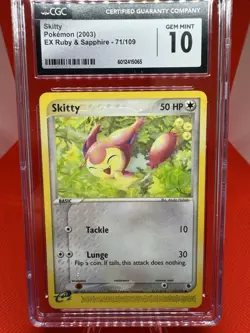 Skitty 71/109- Ex Ruby & Sapphire -CGC GEM MINT 10 Pokemon TCG 2003 Vintage - Image 1