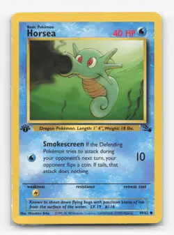Pokemon TCG - Horsea 49/62 Moderately Played Common Fossil 1st Edition - Image 1