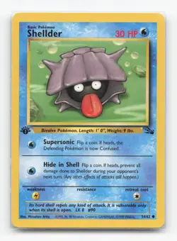 Pokemon TCG - Shellder 54/62 Moderately Played Common Fossil 1st Edition - Image 1