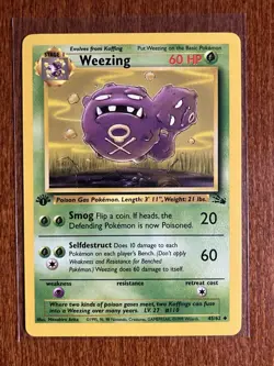 [LP] 1999 Pokemon Fossil Weezing 1st Edition #45/62 Uncommon - Image 1