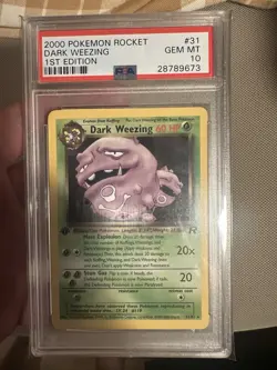 2000 POKEMON ROCKET 1ST EDITION #31 DARK WEEZING PSA 10 - Image 1