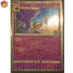 Lunala S8a 017/028 Reverse Holo 25th Anniversary Pokemon TCG Indonesia - Image 1