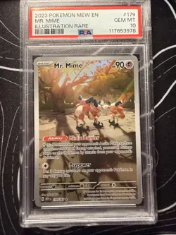 Pokemon Mr. Mime 179/165 Scarlet & Violet 151 Illustration Rare Holo PSA 10 2023 - Image 1
