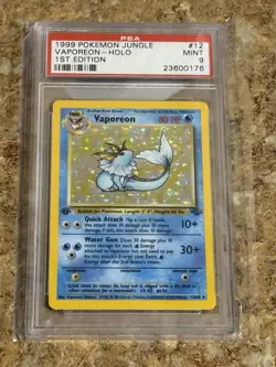 Vaporean 1st Edition Holo PSA 9 Pokemon Jungle #12 - Image 1