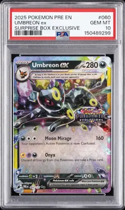 2025 POKEMON PRE EN-PRISMATIC EVOLUTIONS #060 UMBREON EX PSA 10 - Image 1