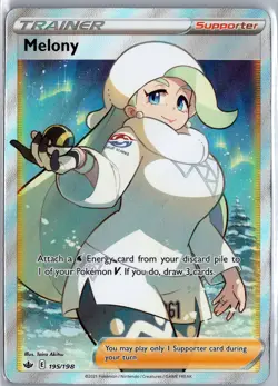 Melony 195/198 Evolving Skies Trainer Supporter Pokemon Card NM - Image 1