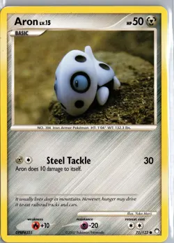 Aron 71/123 Common Mysterious Treasures Pokemon Moderately Played - Image 1