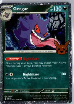 Gengar 057/091 Uncommon Paldean Fates Pokemon Near Mint - Image 1