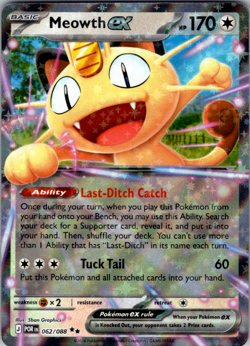 Meowth ex 062/088 Double Rare Pokemon Card Near Mint - Image 1