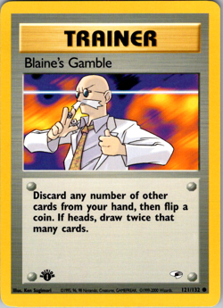 Blaine’s Gamble 1st Edition 121/132 Gym Challenge Pokemon Card - Image 1