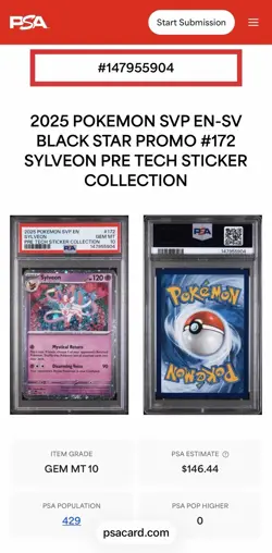 PSA 10 - Sylveon #172 COSMOS HOLO 2025 POKEMON BLACK STAR PROMO PRISMATIC SVP EN - Image 4