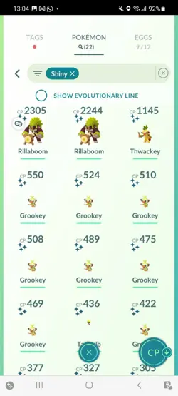 Pokemon Go (Stage 34) Shiny Rillaboom ( 22 Shinys ) - Image 3