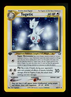 1st Edition Togetic 16/111 Neo Genesis 2000 Holo Rare WOTC Pokemon Card TCG - Image 1