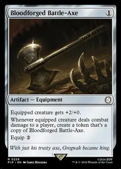 Bloodforged Battle-Axe PIP NM MTG - Image 1