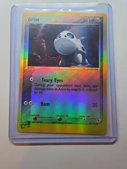Aron 49/109 Pokemon TCG Ruby and Sapphire Reverse Holo LP - Image 3