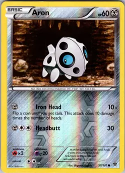 Aron Pokemon Plasma Blast 57/101 Reverse Holo HP - Image 1