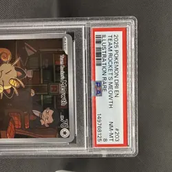 Team Rocket's Meowth 203/182 SV10: Destined Rivals - Pokemon Card PSA 8 TCG Rare - Image 2