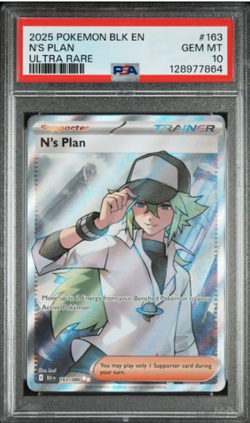 Pokemon TCG SV: Black Bolt #163/086 N's Plan PSA 10 - Image 1