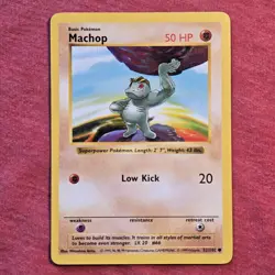Pokemon 1999 Base Set Shadowless: Machop 52/102 - LP - Image 1