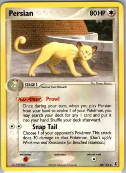 Persian 50/113 Non Holo Delta Species - Pokemon Card - NM - Image 1