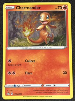 Charmander SWSH092 SWSH Black Star Promo Cosmos Holo Rare Pokemon Card NM - Image 1