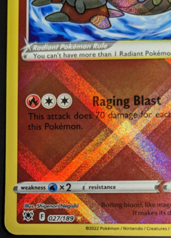 Radiant Heatran 027/189 Radiant Rare Astral Radiance Pokemon NM - Image 5