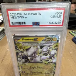 The Pokemon Company Pokemon TCG Mewtwo ex 058/182 SV04 Tera Holo PSA 10 English - Image 2