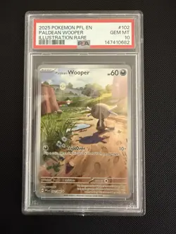 2025 Pokemon Paldean Wooper ME02 Illus Rare Holo 102/094 PSA 10 - Image 1