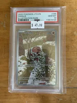 2025 POKEMON JTG EN-JOURNEY TOGETHER ILLUSTRATION RARE #165 SWINUB PSA 10 - Image 1