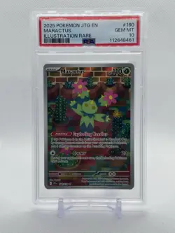 2025 POKEMON JTG EN-JOURNEY TOGETHER ILLUSTRATION RARE MARACTUS PSA 10 - Image 1