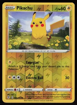 Pikachu 049/203 Common Evolving Skies Pokemon Reverse Holo Near Mint - Image 1