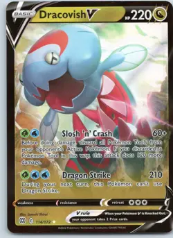 POKEMON TCG DRACOVISH V 114/172 BRS HOLO RARE V BRILLIANT STARS POKEMON ENGLISH - Image 1