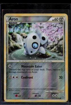 Aron 56/102 Common HGSS Triumphant Pokemon Reverse Holo LP - Image 1