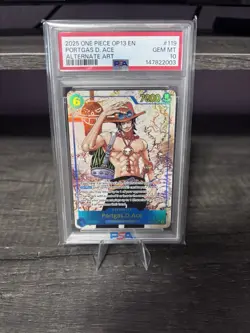 2025 ONE PIECE OP13 119 CARRYING ON HIS WILL PORTGAS D ACE SEC ALT ART PSA 10 - Image 1