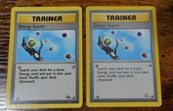 Energy Search 59/62 Fossil Insufficient Black Ink Error Misprint Pokemon Card LP - Image 1