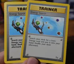 Energy Search 59/62 Fossil Insufficient Black Ink Error Misprint Pokemon Card LP - Image 3