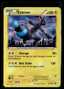 Zekrom 51/113 Legendary Treasures Rare Holo Pokemon - Image 1