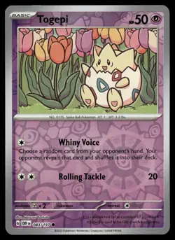 Togepi 083/197 Common Obsidian Flames Pokemon Reverse Holo Near Mint - Image 1