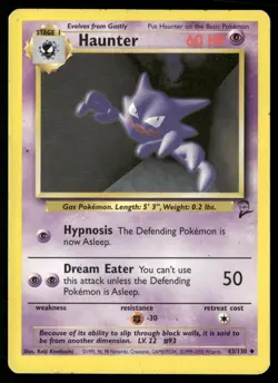 Haunter 43/130 Uncommon Base Set 2 Pokemon Moderately Played - Image 1