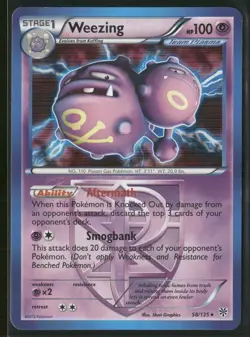 Weezing 58/135 Holo Rare Plasma Storm Pokemon Holo Heavily Played - Image 1