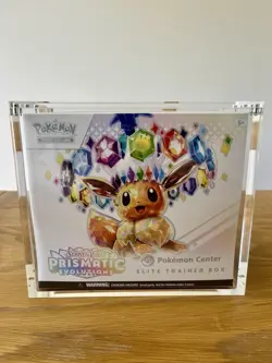 Pokemon Center Prismatic Evolutions ETB Elite Trainer Box With Acrylic Case - Image 1